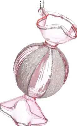 Intratuin kerst ornament Kila snoep strepen roze 5 x 5 x 10,4 cm