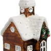 Intratuin kerst ornament Kirko kerk bruin / wit 10 x 8 x 11 cm