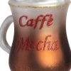 Intratuin kerst ornament koffie bruin / wit 7,2 x 5,5 x 11,4 cm