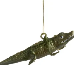 Intratuin kerst ornament krokodil groen 15 x 8,5 x 2,5 cm