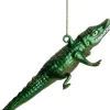 Intratuin kerst ornament krokodil donkergroen 15 x 8,5 x 2,5 cm