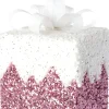 Intratuin kerst ornament Lahja cadeau roze sneeuw 6 x 6 x 8,5 cm