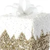Intratuin kerst ornament Lahja cadeau goud sneeuw 6 x 6 x 8,5 cm