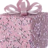 Intratuin kerst ornament Lahja cadeau roze bepareld 8 x 8 x 12 cm