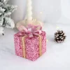 Intratuin kerst ornament Lahja cadeau roze glitter 8 x 8 x 12 cm