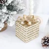 Intratuin kerst ornament Lahja cadeau goud streep 8 x 8 x 12 cm