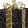 Intratuin kerst ornament Lahja cadeau zwart glitter 8 x 8 x 12 cm
