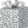 Intratuin kerst ornament Lahja cadeau zilver bepareld 8 x 8 x 12 cm