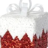 Intratuin kerst ornament Lahja cadeau rood sneeuw 6 x 6 x 8,5 cm