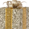 Intratuin kerst ornament Lahja cadeau goud pailletten 6 x 6 x 8,5 cm