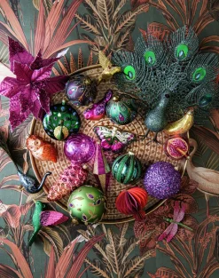 Intratuin kerst ornament libelle paars / groen 12 x 2,5 x 8 cm