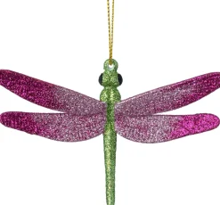 Intratuin kerst ornament libelle paars / groen 12 x 2,5 x 8 cm