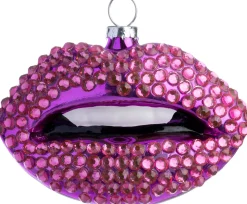 Intratuin kerst ornament lippen roze 4,4 x 8,8 x 6,4 cm