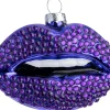 Intratuin kerst ornament lippen paars 4,4 x 8,8 x 6,4 cm