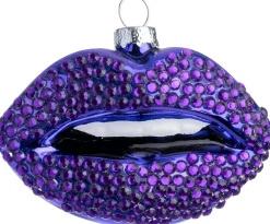 Intratuin kerst ornament lippen paars 4,4 x 8,8 x 6,4 cm
