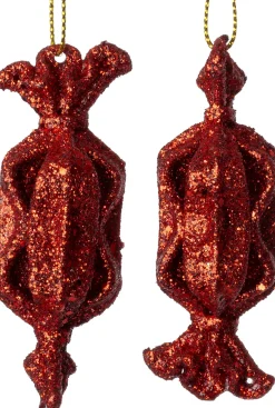 Intratuin kerst ornament Lita snoep rood D 2,5 H 7,5 cm 2 stuks