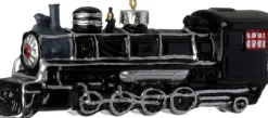 Intratuin kerst ornament locomotief zwart 12,5 x 3,1 x 4,6 cm