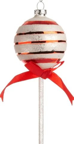 Intratuin kerst ornament Lolly lichtrood / wit D 5,5 H 15 cm