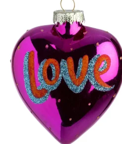 Intratuin kerst ornament Love hart roze 7,7 x 4,1 x 9,1 cm