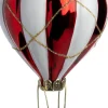 Intratuin kerst ornament luchtballon zilver / rood / wit D 7,5 x H 14 cm