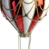 Intratuin kerst ornament luchtballon rood / wit 7,5 x 7,5 x 14,7 cm