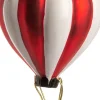 Intratuin kerst ornament Luchtballon rood / wit D 7,5 H 15 cm
