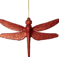 Intratuin kerst ornament Luna libelle rood 14 x 0,3 x 9 cm