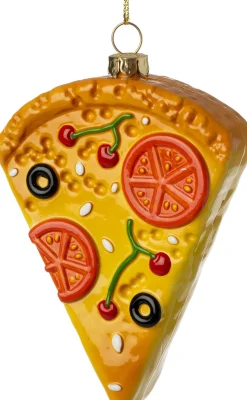 Intratuin kerst ornament Mats pizzapunt oranje 8,5 x 2,8 x 13 cm