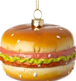 Intratuin kerst ornament Mats hamburger bruin 7,5 x 7,5 x 7 cm