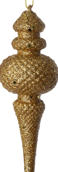 Intratuin kerst ornament Mila pegel goud D 5 H 14 cm
