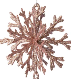 Intratuin kerst ornament Milou sneeuwvlok roze D 11 H 12 cm