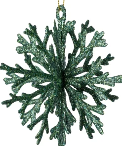Intratuin kerst ornament Milou sneeuwvlok groen D 11 H 12 cm