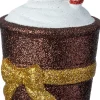 Intratuin kerst ornament milkshake bruin / goud / wit 6,2 x 6,2 x 11 cm