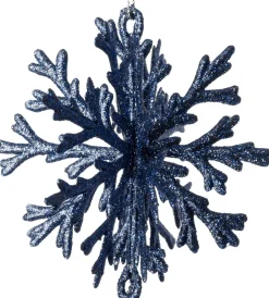 Intratuin kerst ornament Milou sneeuwvlok donkerblauw D 11 H 12 cm