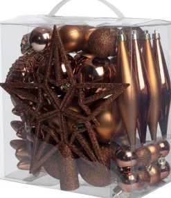 Intratuin kerst ornament mix Troy bruin D 3-20 cm 50-delig