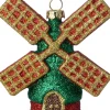 Intratuin kerst ornament molen rood / goud / groen 9 x 5 x 10,3 cm