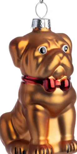 Intratuin kerst ornament mopshond bruin 4,8 x 5,8 x 9 cm