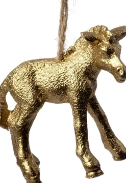 Intratuin kerst ornament Nafu paard goud 6,5 x 2,5 x 5,5 cm
