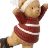 Intratuin kerst ornament Niva beer op schaatsen rood / bruin 4,6 x 4 x 9 cm