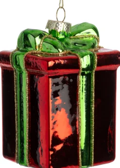 Intratuin kerst ornament Nuna cadeau rood 6,4 x 6,4 x 9,1 cm