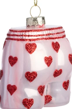 Intratuin kerst ornament onderbroek roze / rood 6,2 x 4,1 x 7 cm