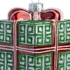 Intratuin kerst ornament Paisley cadeau groen 7,5 x 6 x 6 cm