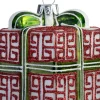 Intratuin kerst ornament Paisley cadeau rood 7,5 x 6 x 6 cm