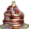 Intratuin kerst ornament pannenkoeken beige 10 x 10 x 9,2 cm