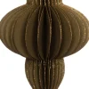 Intratuin kerst ornament papier groen / goud D 8,5 H 11,5 cm