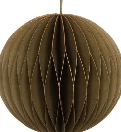 Intratuin kerst ornament papier groen / goud D 9 H 9 cm