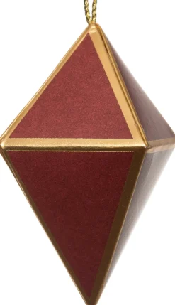 Intratuin kerst ornament papier rood D 7 H 3,5 cm