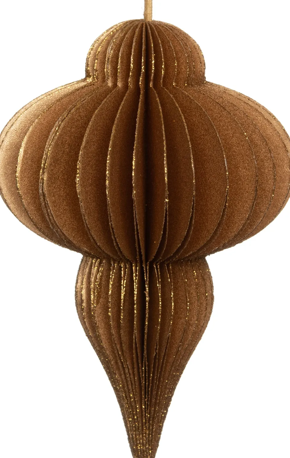 Intratuin kerst ornament papier goud D 8,5 H 11,5 cm