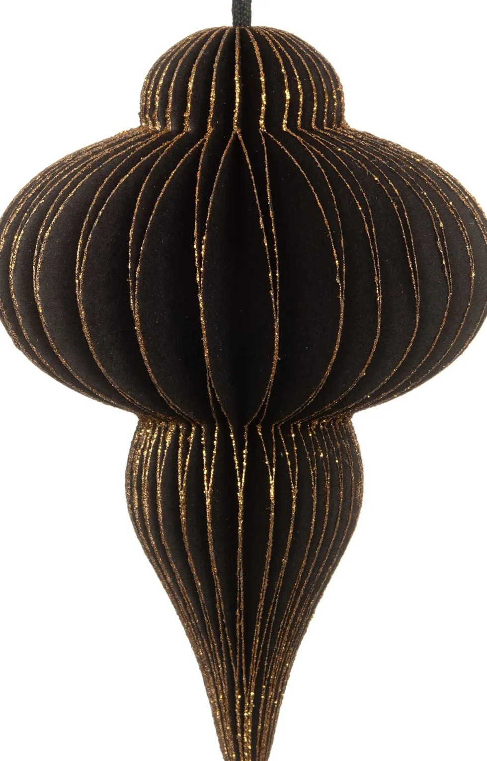 Intratuin kerst ornament papier zwart D 8,5 H 11,5 cm