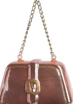 Intratuin kerst ornament Paris handtas roze 8,8 x 3,8 x 5,4 cm